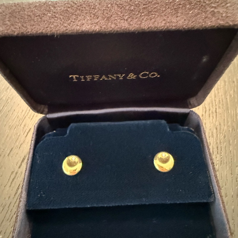 Tiffany & Co. Elsa Peretti. Disc Earrings with Diamonds.18k.hard to find - Picture 5 of 7